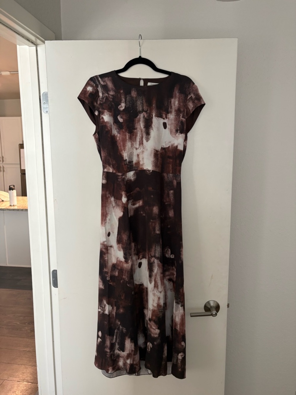 Babaton Brown & White Abstract Maxi Dress